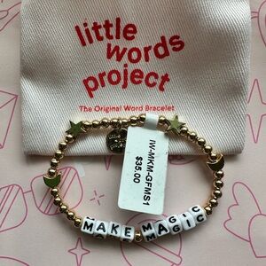 Little Words Project Gold Beaded Make Magic Bracelet S/M NWT